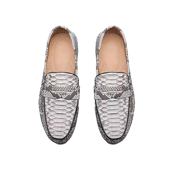 Handmade Snakeskin Business Formal Breathable Leather Shoes