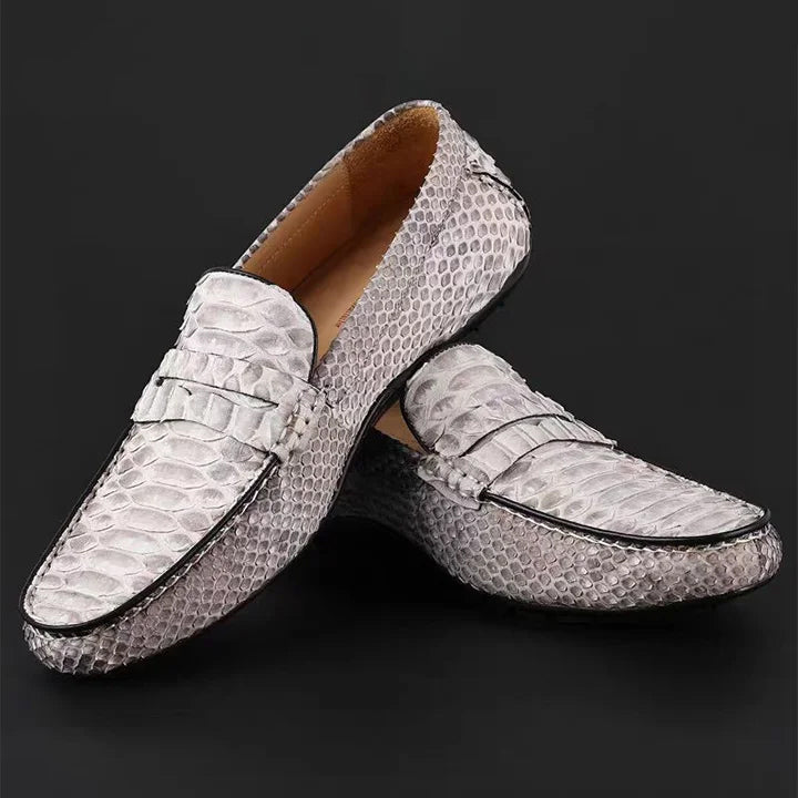 Handmade Snakeskin Business Formal Breathable Leather Shoes
