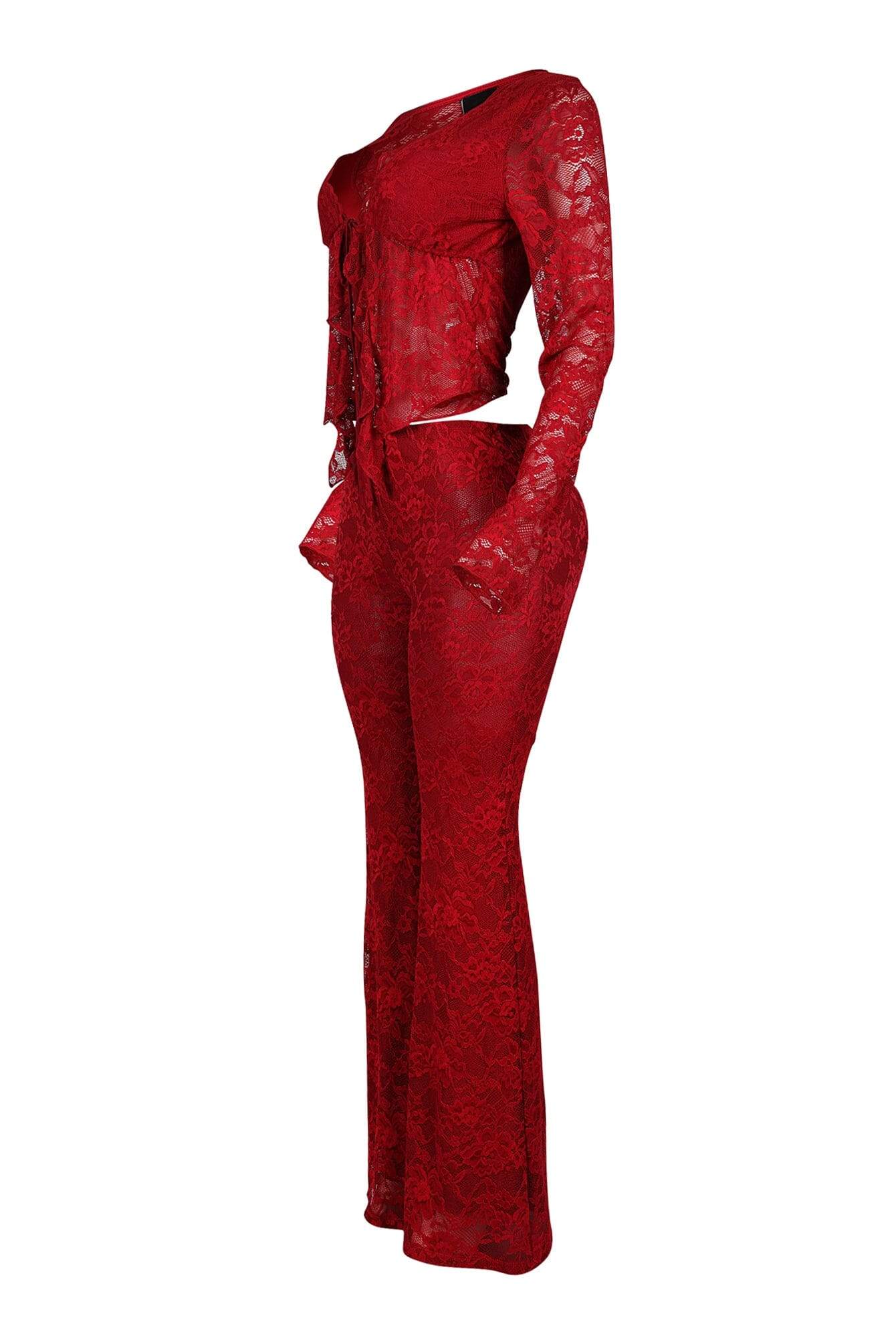 Designer Red Cutout Suit